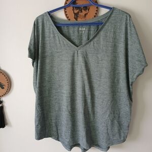 Hyba Green V-Neck Shirt